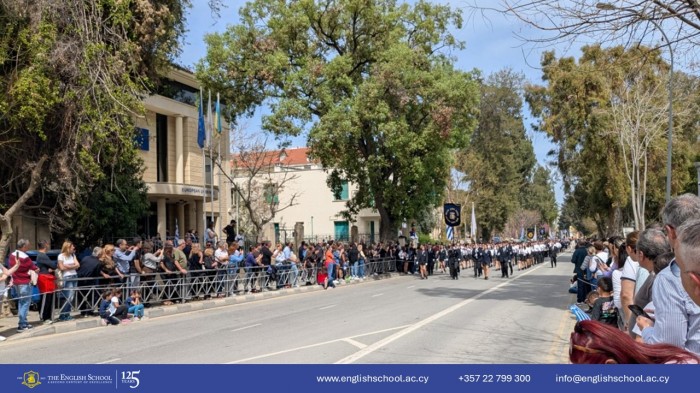 The English School Parade Team Shines at the 25th March Festivities.